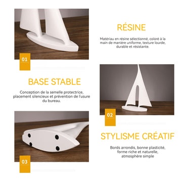 Ornements 30x19cm voilier moderne simple en résine ornement salle de séjour vitrine décoration cadeaux petits objets decoratifs